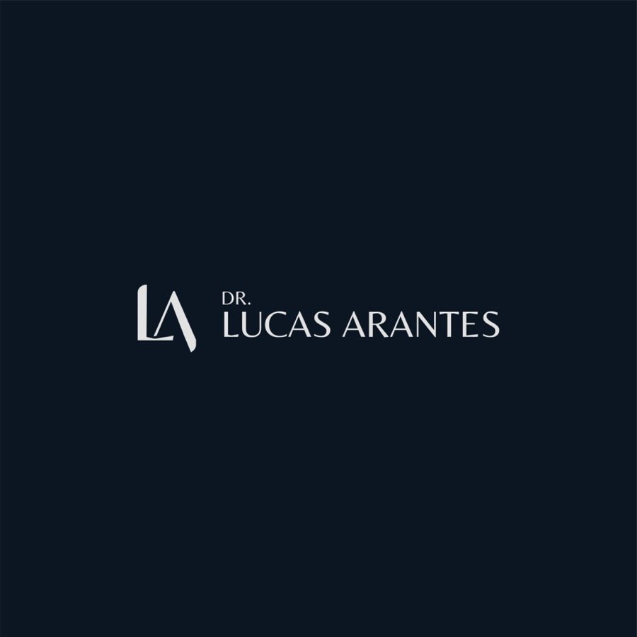 Logotipo completo da identidade visual do Dr. Lucas Arantes